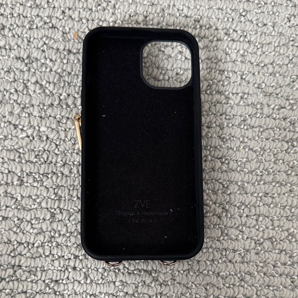 Black Phone Case with Gold Accents for iPhone 14
